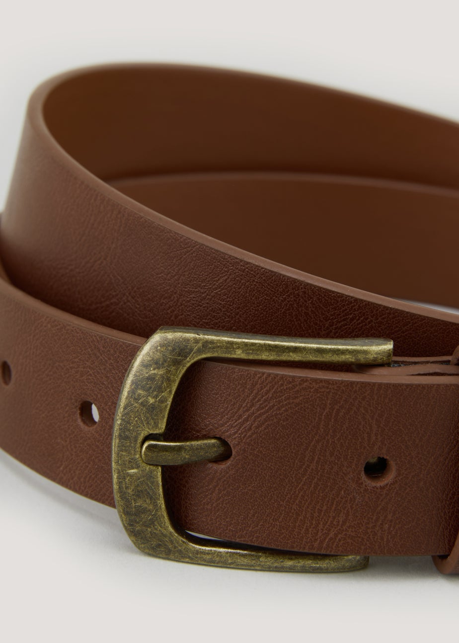 Tan PU Thin Belt