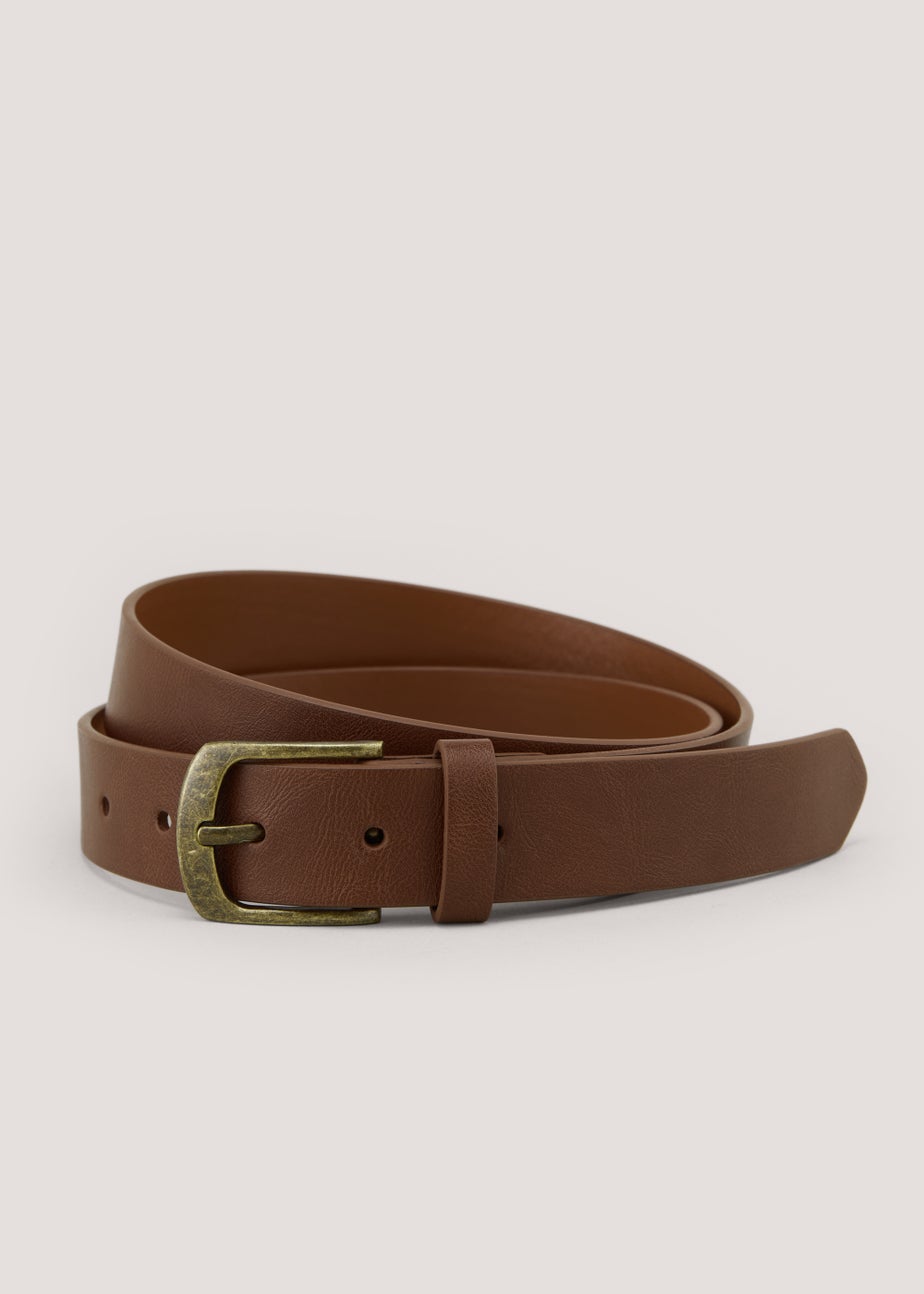 Tan PU Thin Belt