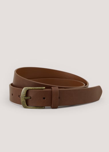 Tan PU Thin Belt