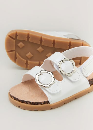 Girls White Footbed Sandals (Younger 4-12)