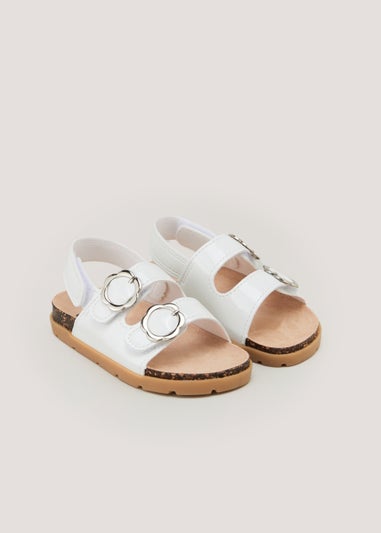 Girls White Footbed Sandals (Younger 4-12)