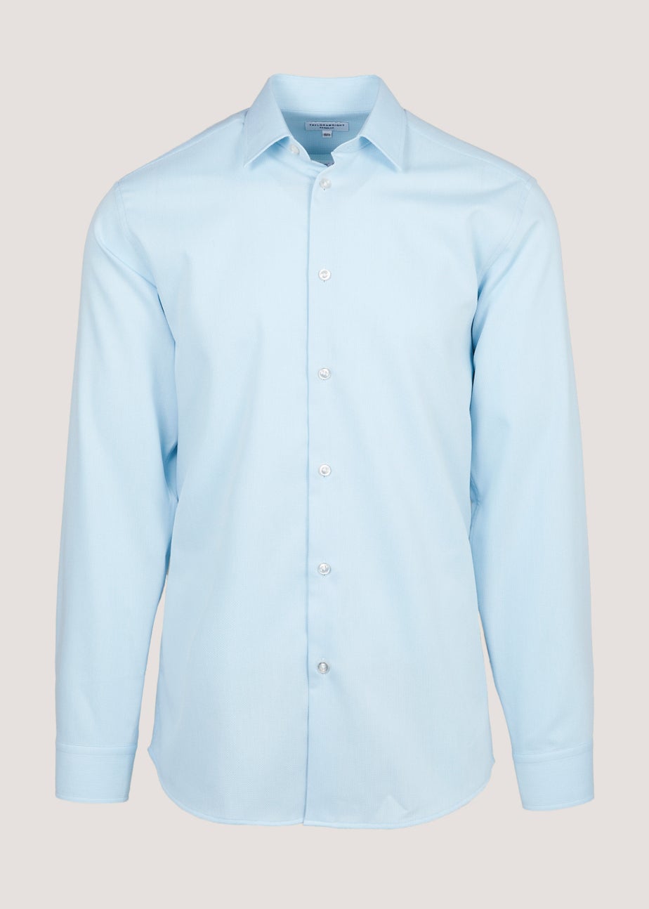 Taylor & Wright Blue Textured Regular Fit Shirt