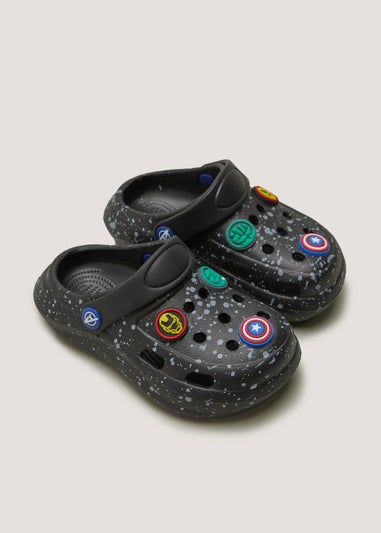 Boys Black Marvel Avengers Clogs (Younger 4-12)