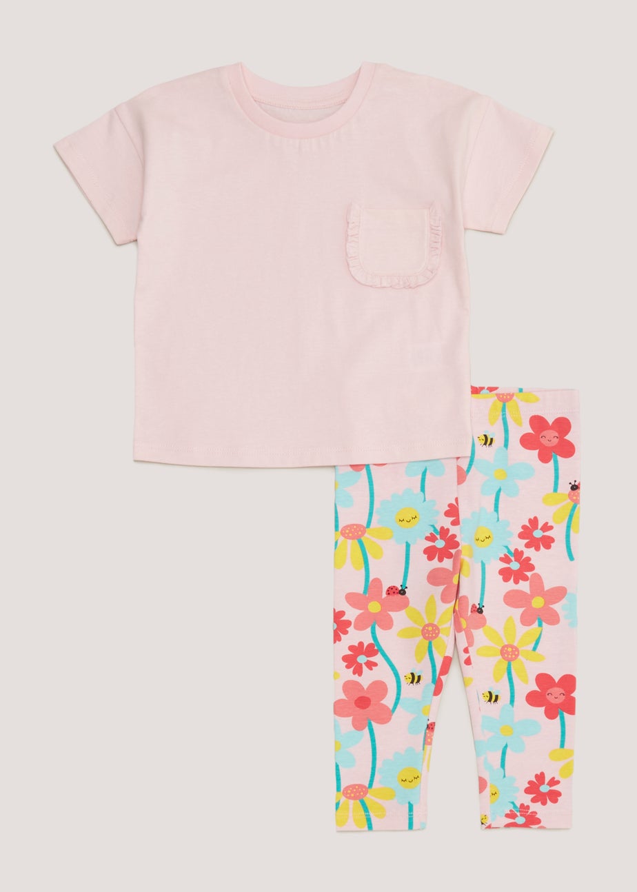 Girls Pink T-Shirt & Leggings Set (9mths-6yrs)