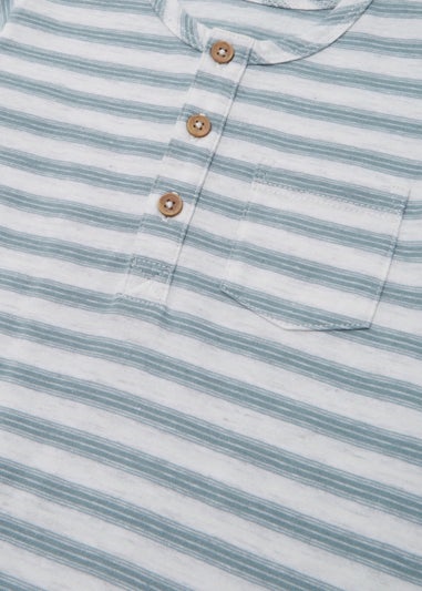 Boys 2 Pack Blue Henley T-Shirts (9mths-6yrs)