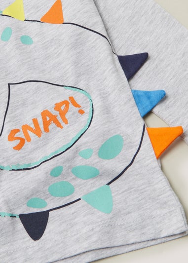 Boys Grey Crocodile Longline T-Shirt (9mths-6yrs)