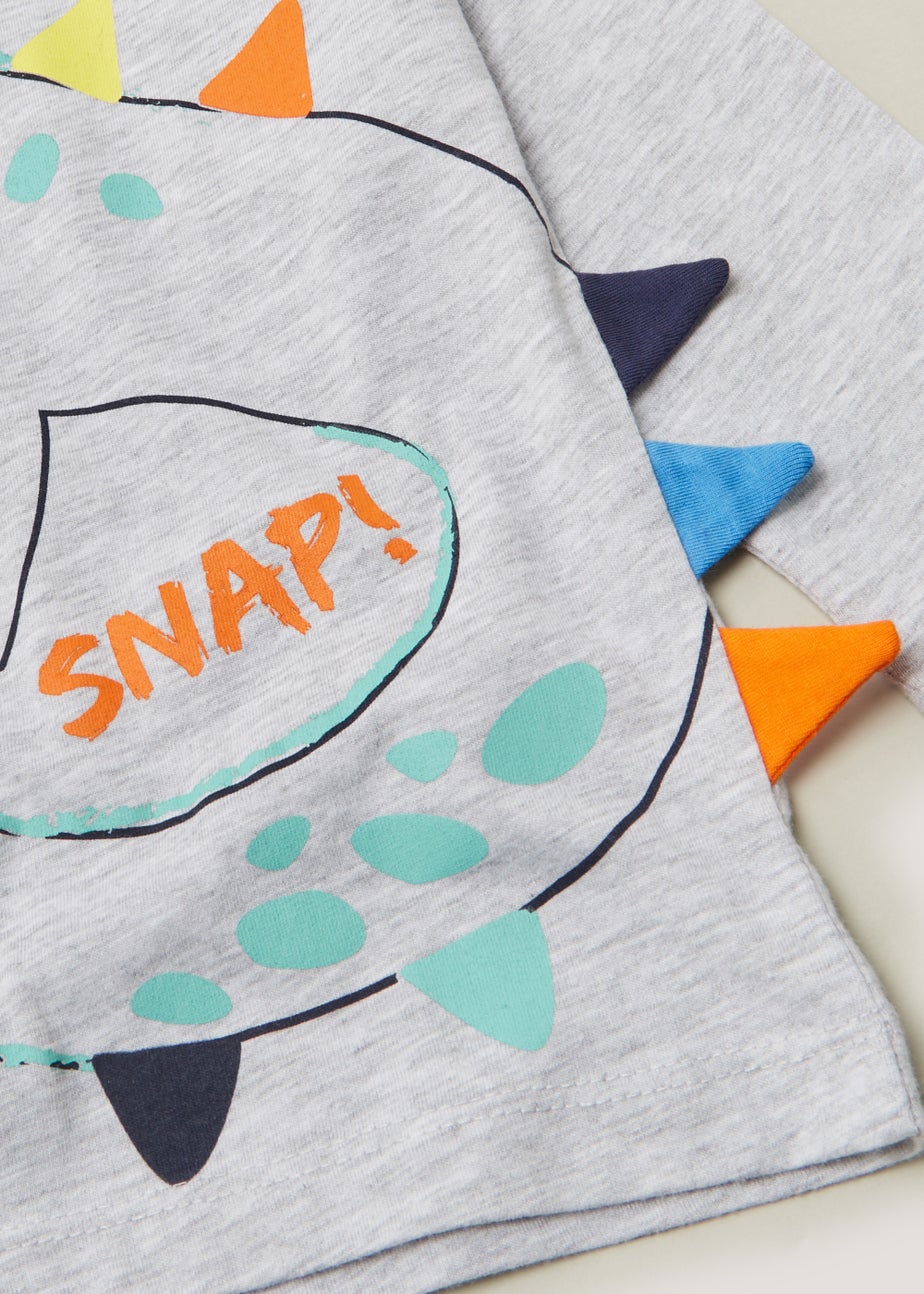 Boys Grey Crocodile Longline T-Shirt (9mths-6yrs)