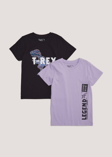 Boys 2 Pack Dinosaur T-Shirts (4-13yrs)