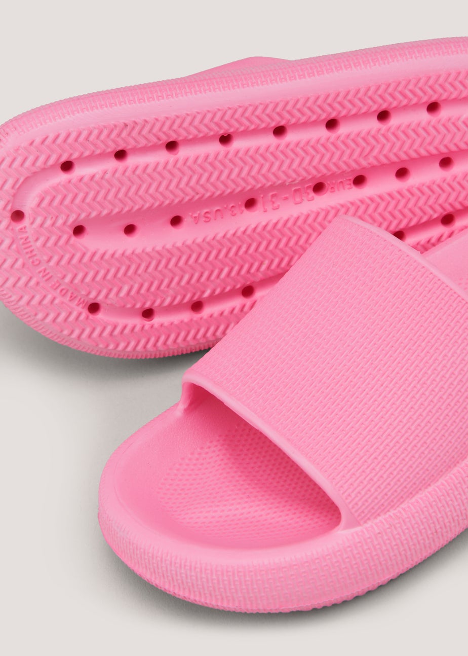 Girls Pink Chunky Sliders (Younger 10-Older 5)