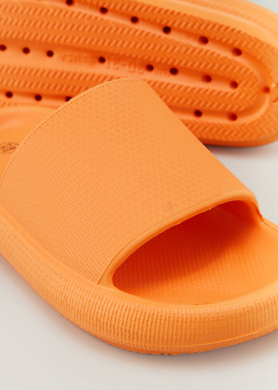 Girls Orange Chunky Sliders (Younger 10-Older 5)