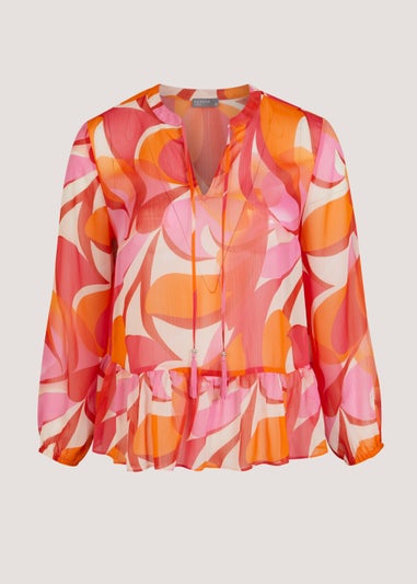 Papaya Curve Red Chiffon Blouse