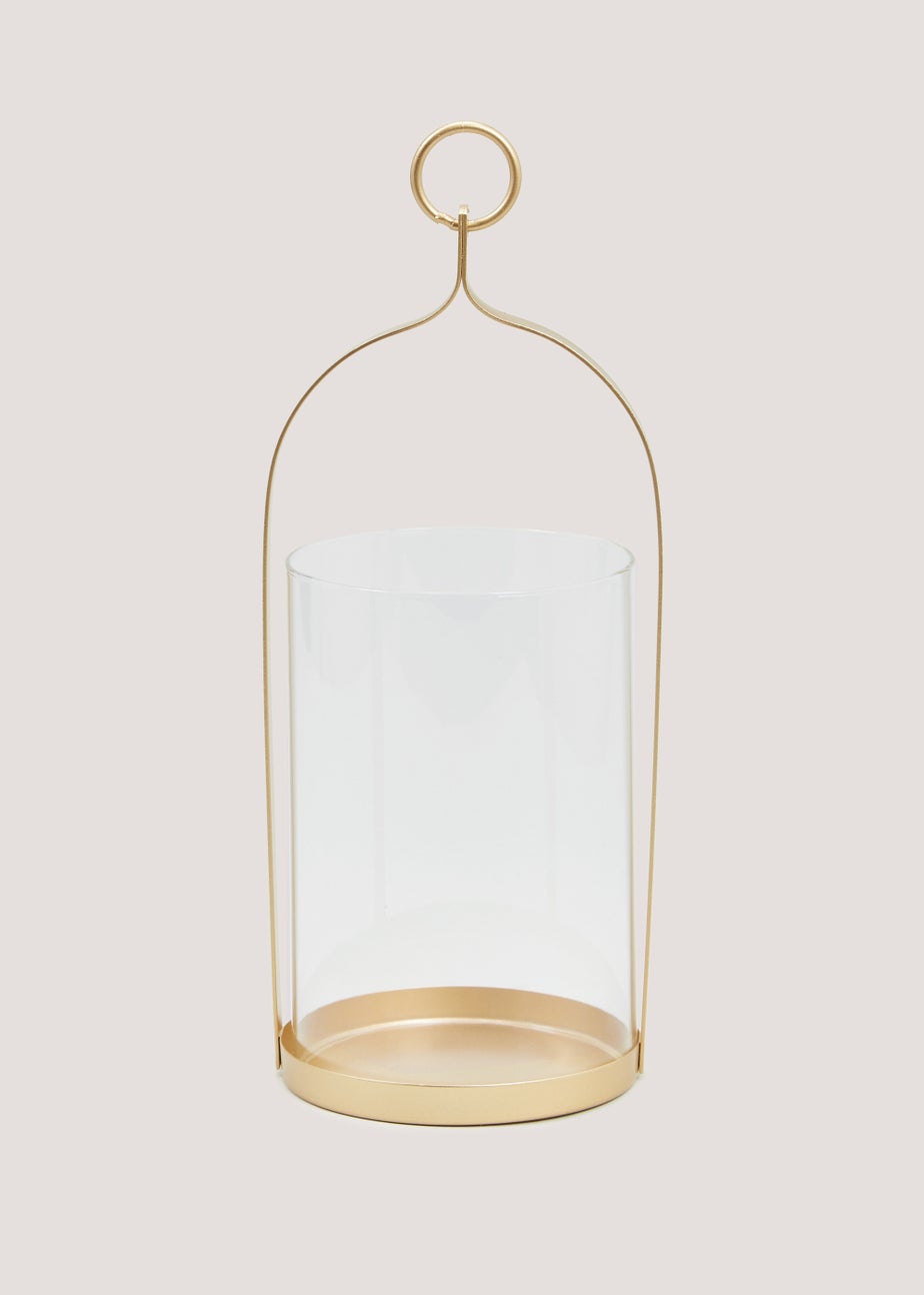 Gold Frame Glass Candle Holder (33cm x 12cm)