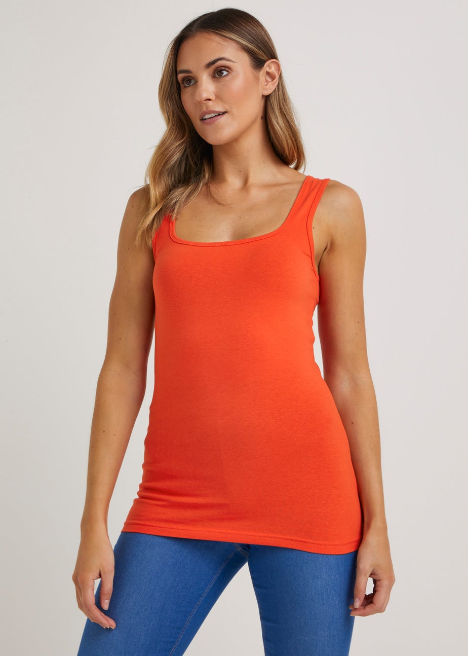 Orange Short Vest Top