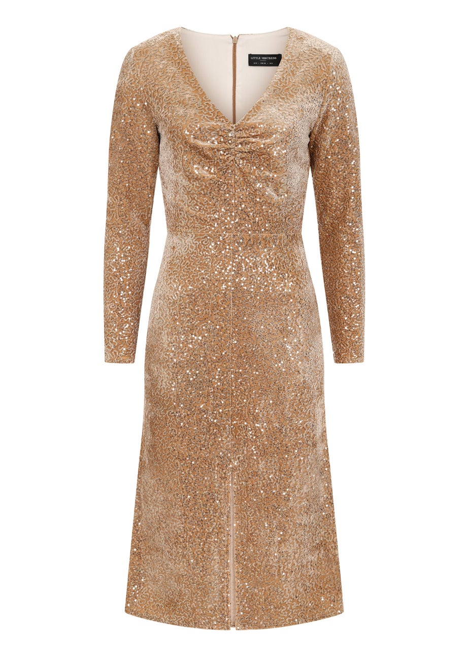 Little Mistress Sequin On Velvet Dress