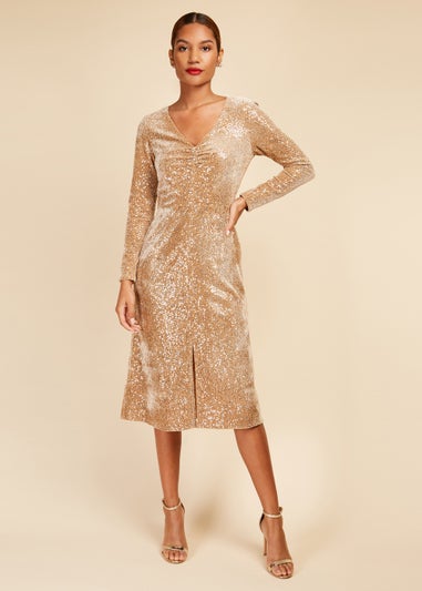 Little Mistress Sequin On Velvet Dress