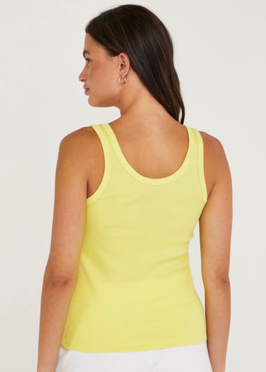 Yellow Scoop Ribbed Jersey Vest Top