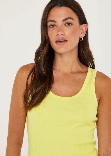 Yellow Scoop Ribbed Jersey Vest Top