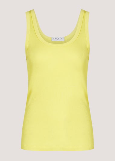 Yellow Scoop Ribbed Jersey Vest Top