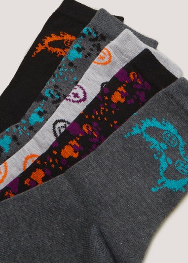 Kids 5 Pack Gamer Ankle Socks (Younger 6-Older 6.5)