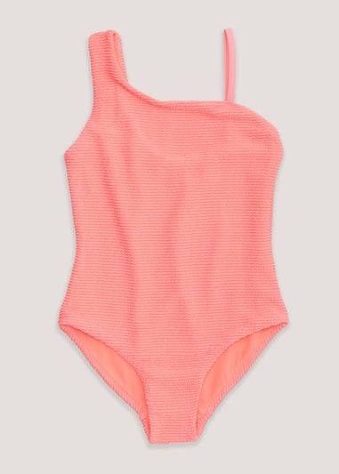 Girls Mini Me Coral Crinkle Swimming Costume (4-13yrs)