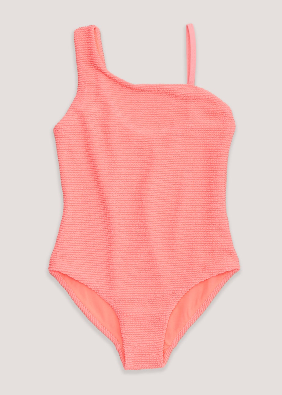 Girls Mini Me Coral Crinkle Swimming Costume (4-13yrs)