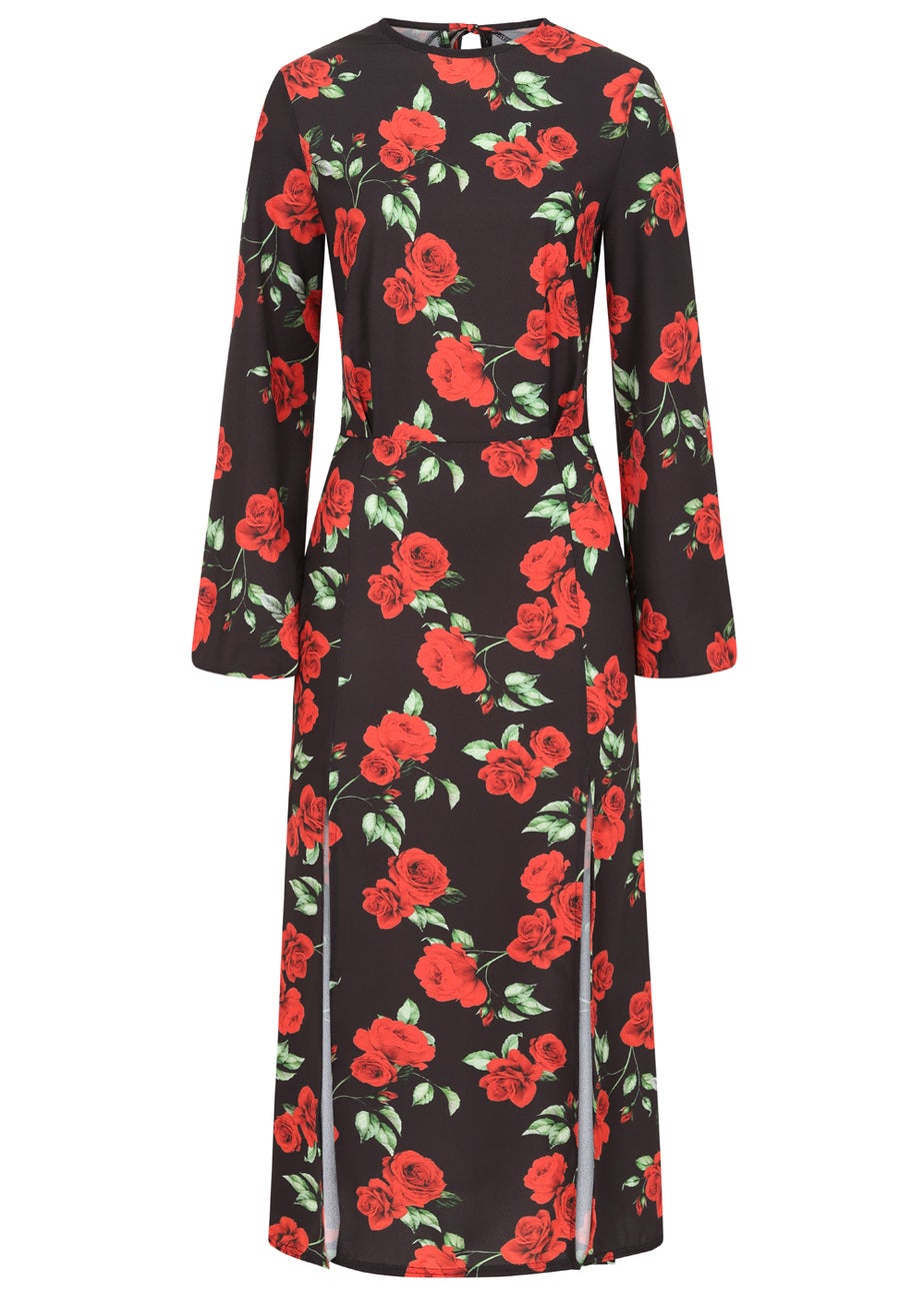 Girls on Film by Dani Dyer Black Floral Crepe Maxi Dress