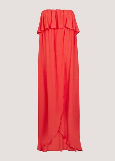 Red Bandeau Beach Maxi Dress