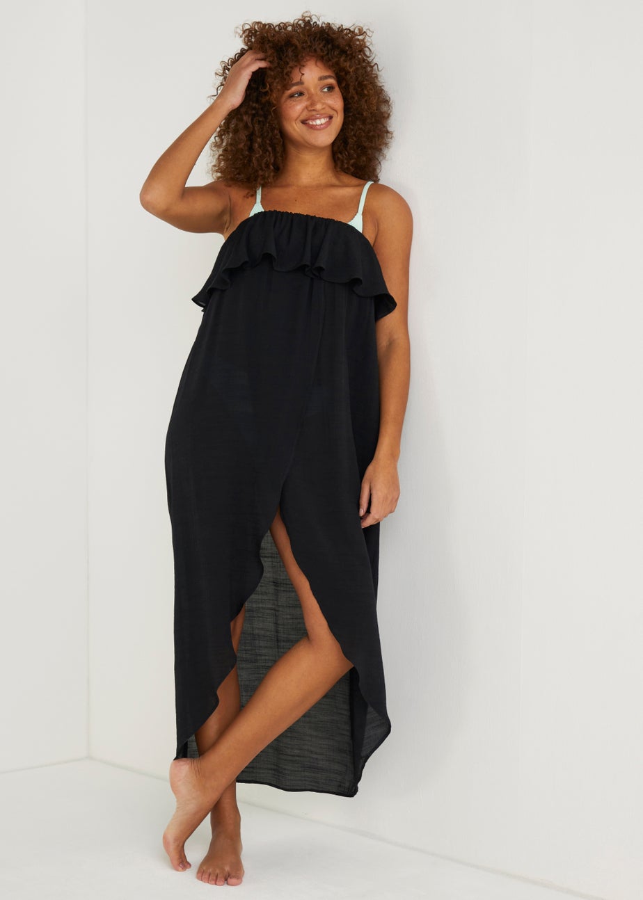 Black Bandeau Beach Maxi Dress