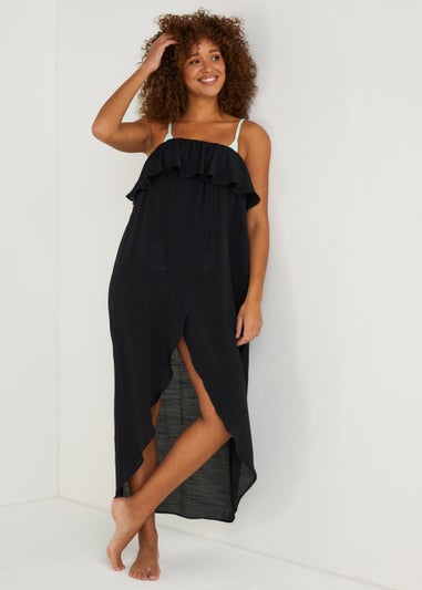 Black Bandeau Beach Maxi Dress