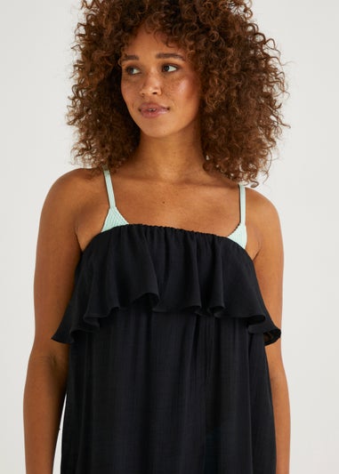 Black Bandeau Beach Maxi Dress
