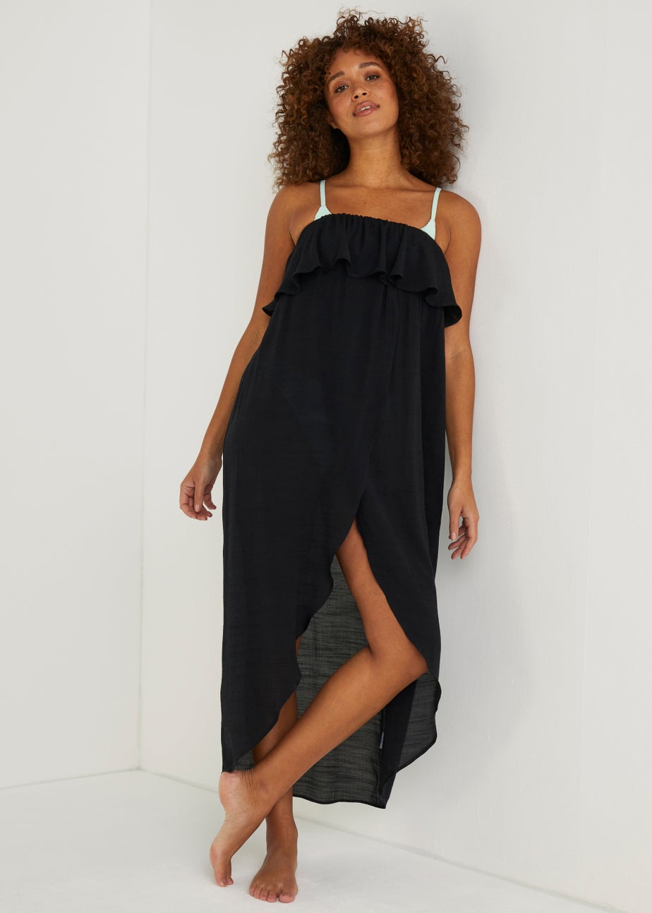Black Bandeau Beach Maxi Dress