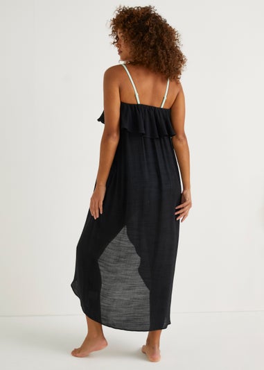 Black Bandeau Beach Maxi Dress
