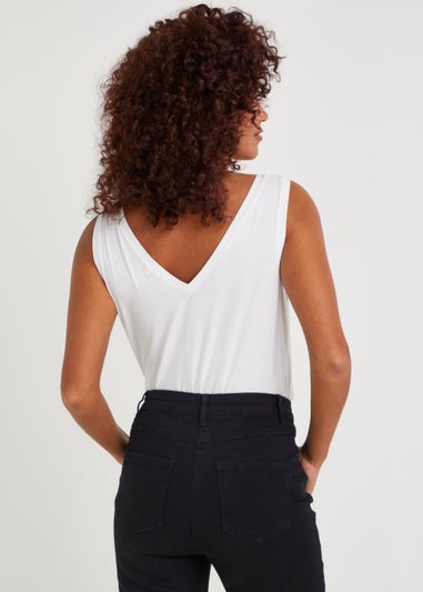 White V-Neck Vest Top
