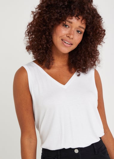 White V-Neck Vest Top