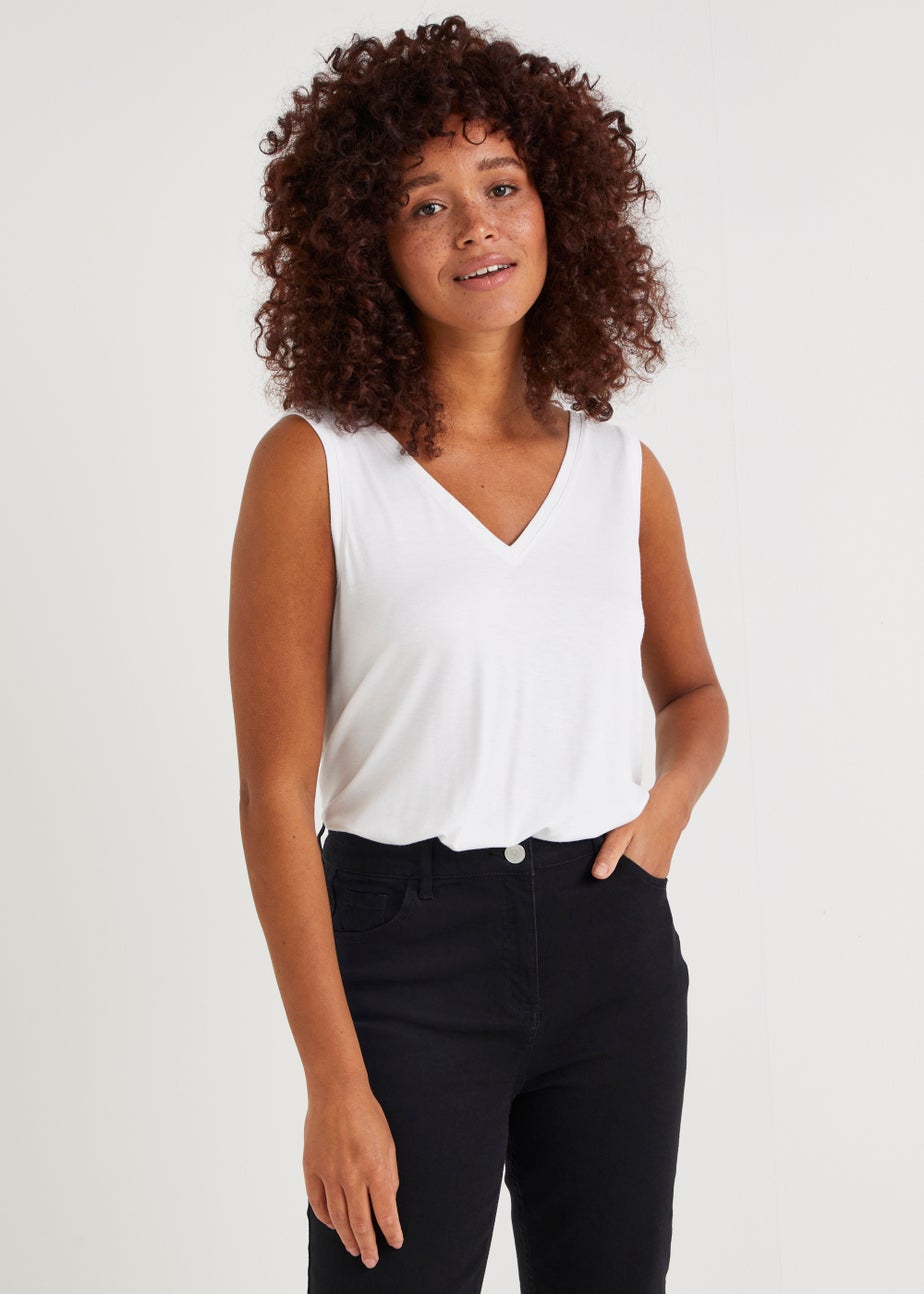 White V-Neck Vest Top
