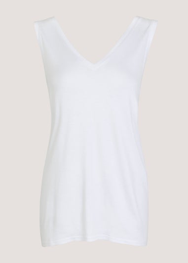 White V-Neck Vest Top
