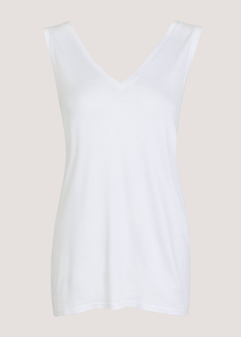 White V-Neck Vest Top