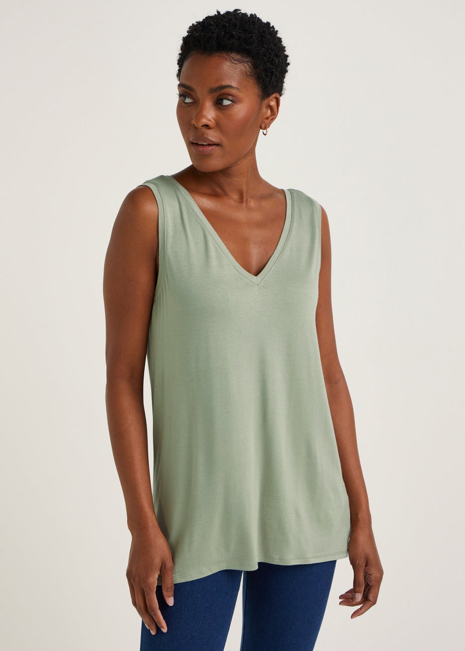Green V-Neck Vest Top Matalan