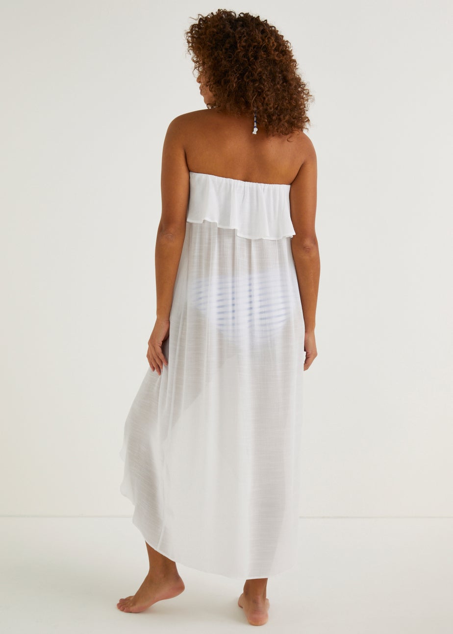 White Bandeau Beach Maxi Dress