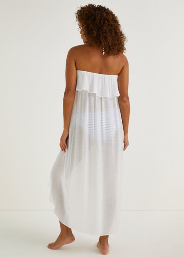 White Bandeau Beach Maxi Dress