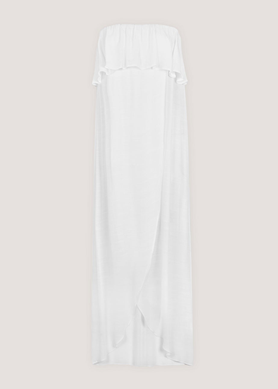 White Bandeau Beach Maxi Dress