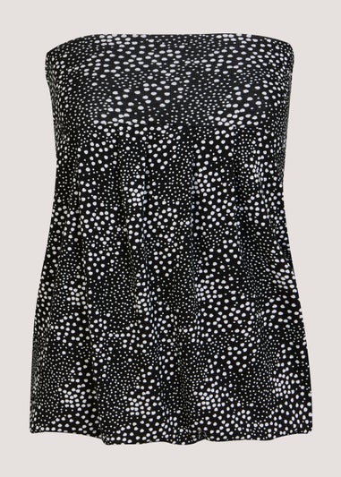 Black Print Bandeau Boob Tube