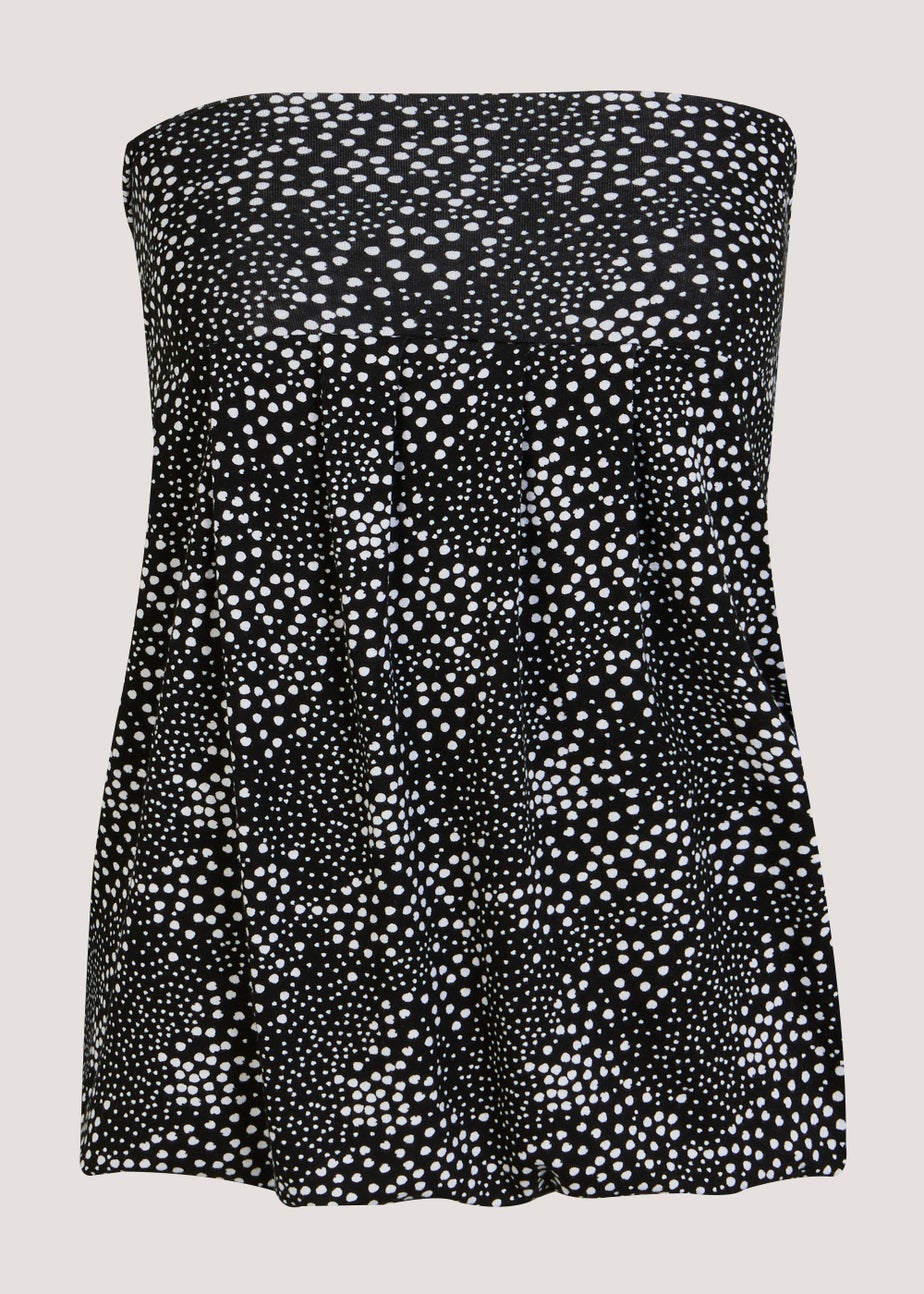 Black Print Bandeau Boob Tube
