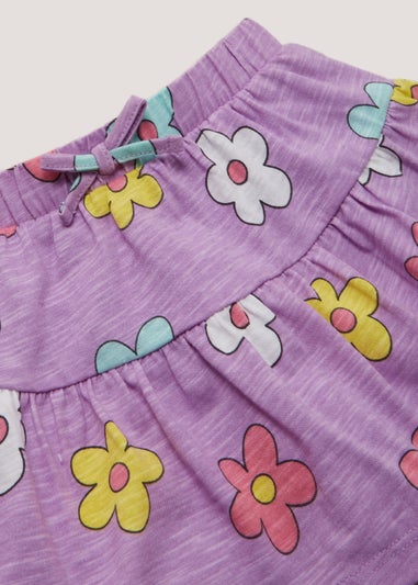 Girls Lilac Floral Skort (9mths-6yrs)