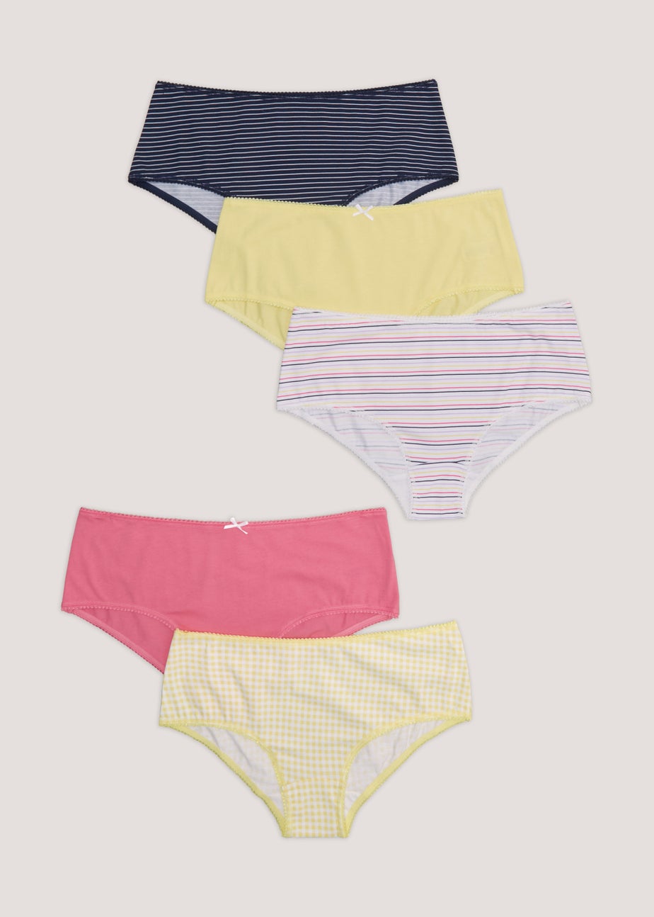 5 Pack Plain & Print Short Knickers