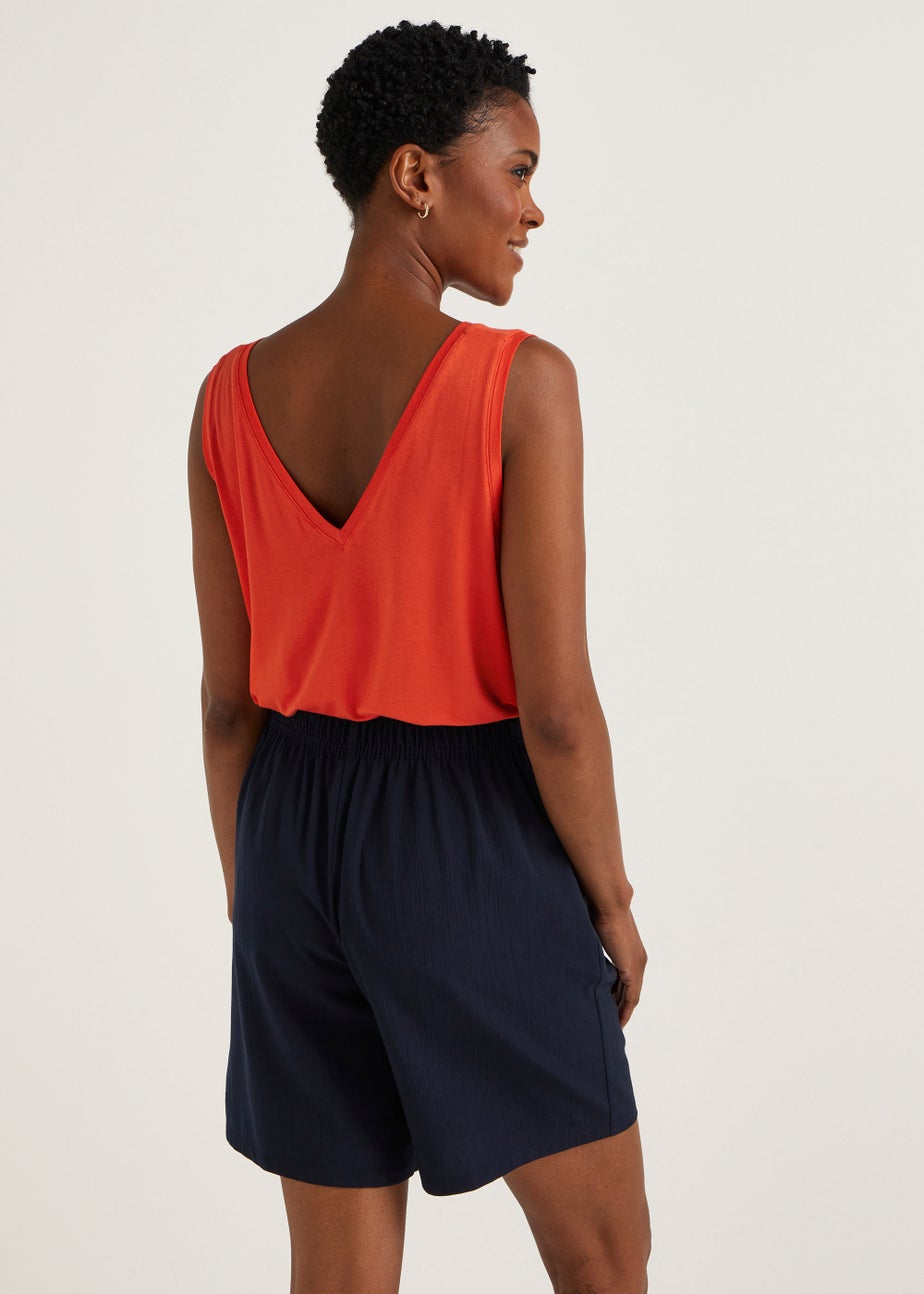 Coral V-Neck Vest Top