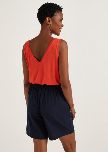 Coral V-Neck Vest Top