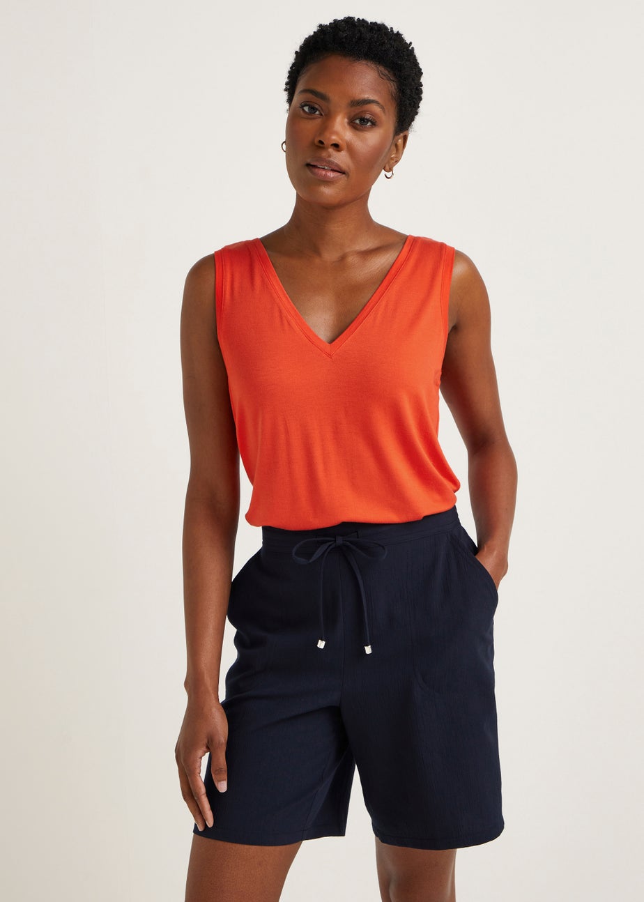 Coral V-Neck Vest Top