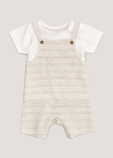 Baby Neutral Dungarees & T-Shirt Set (Newborn-23mths)