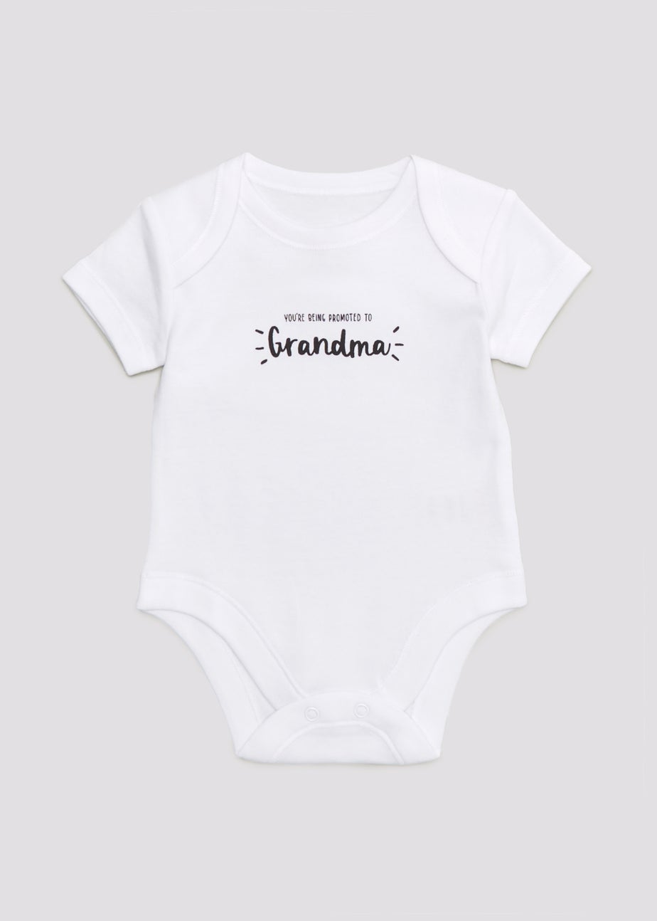 Baby White Grandma Announcement Bodysuit (Newborn-3mths)